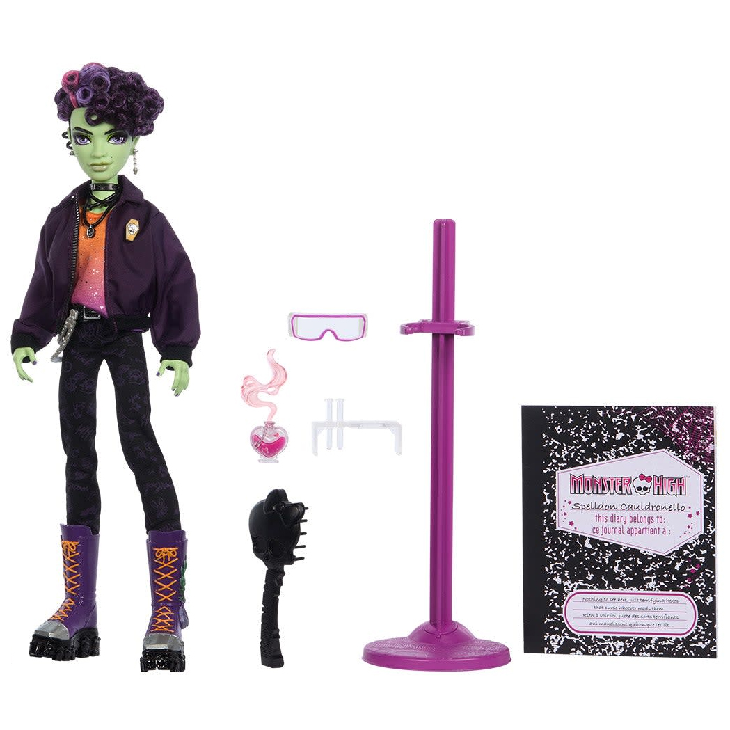  Spelldon, Monster High Kieran Valentine and Spelldon Cauldronello Dolls 2-Pack 